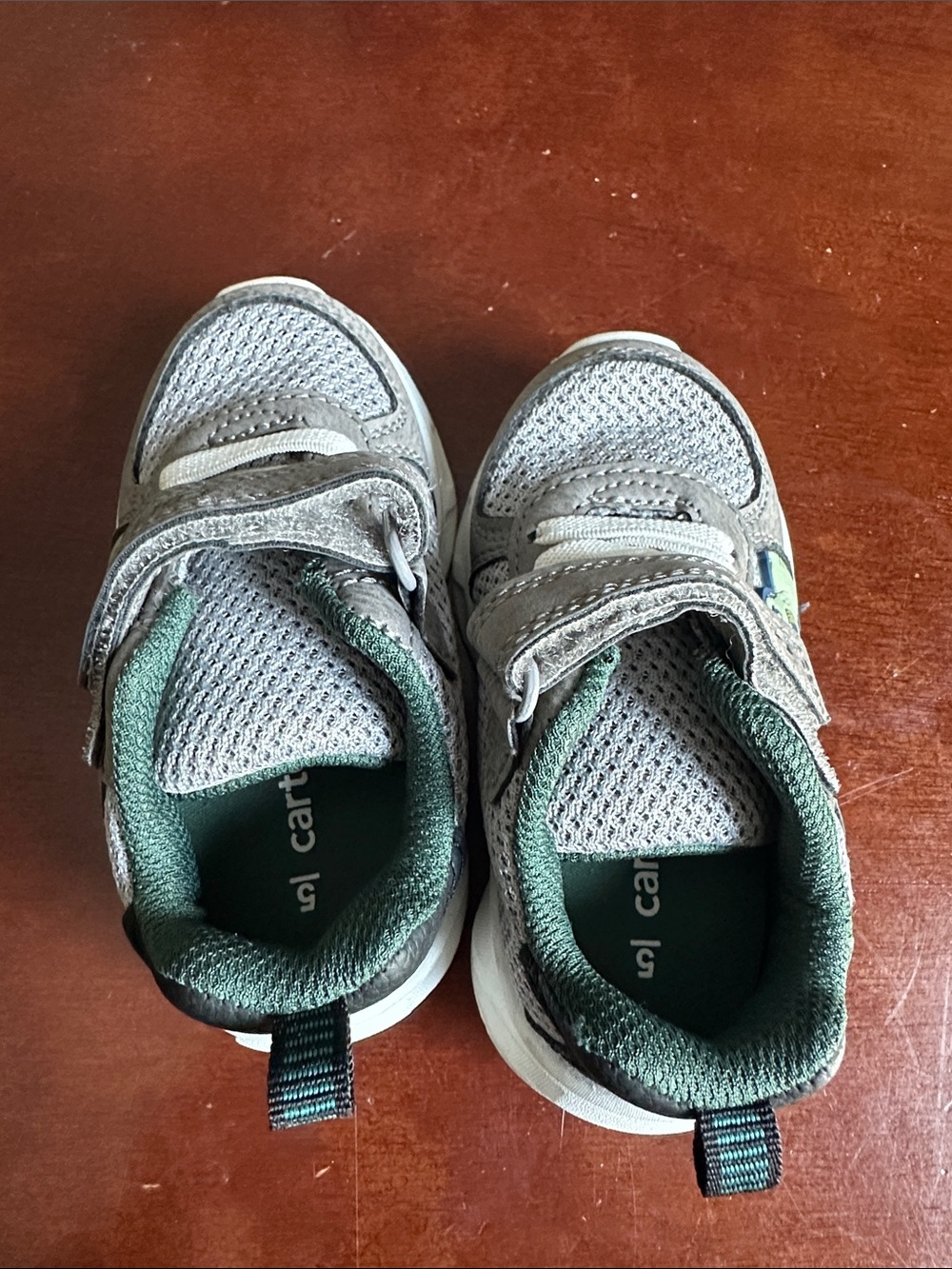 Carter's Gray and Green Mesh Kids Sneakers